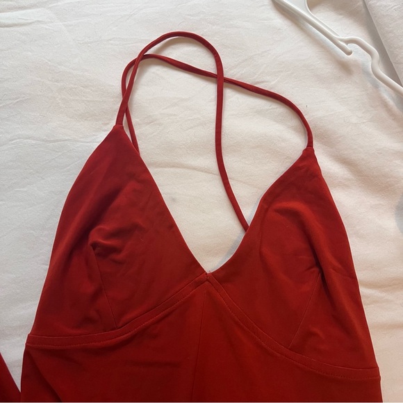 Norma Kamali Low Back Slip Jumpsuit Cinnamon Orange Size Small - Picture 3 of 8